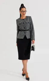 Костюм Galean Style 1014 А серый с черным