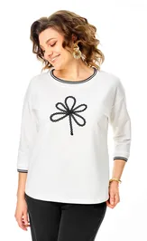 Bluzki, tuniki Rumoda 2261 dl. r. molochnyj-chernyj