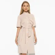Sukienka CHARUTTI #Schaste svobody (beige, s poyasom)