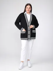 Sweter BONADI #1884 cherno-belyj