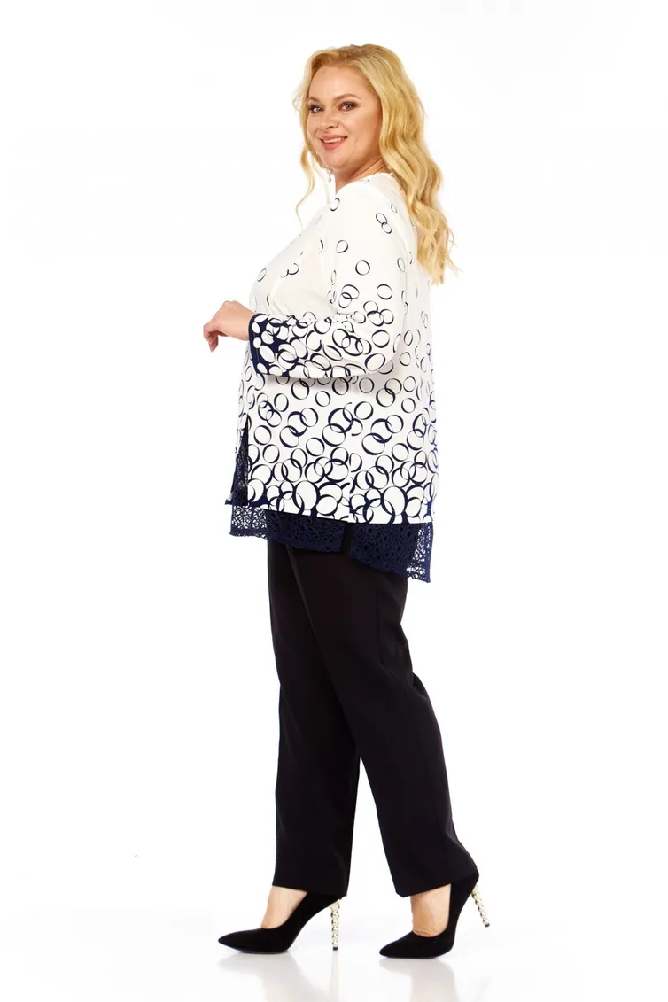 Blouse Abbi #4073 belo-sinij