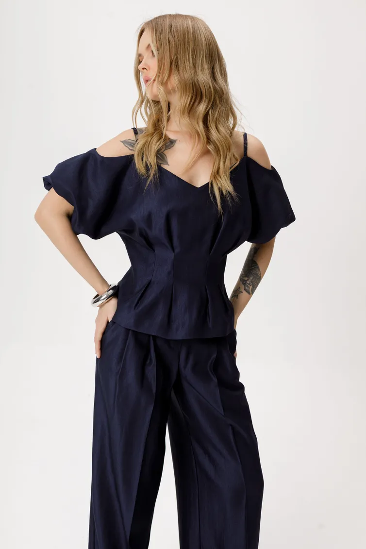Trousers Pirs #6419 temno-sinij