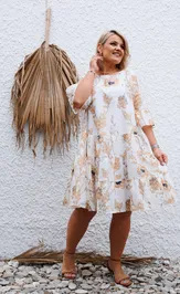Dress Anastasia 1103 plate molochnyj (print cvety)