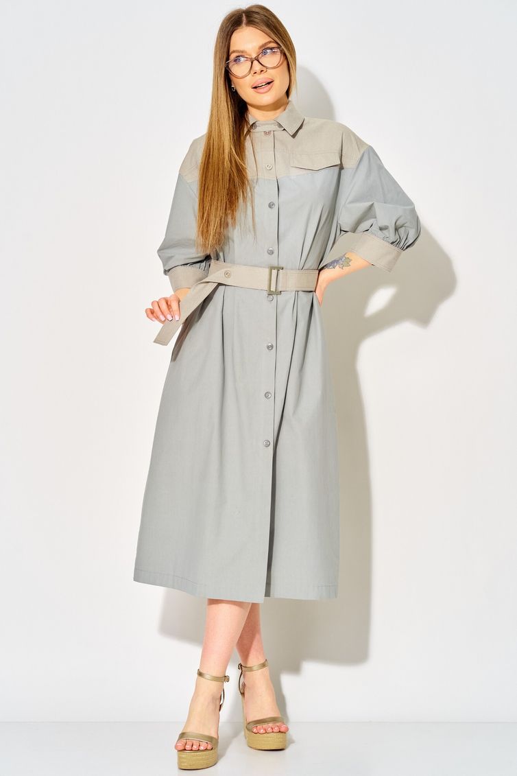 Sukienka LAIKONY #L-434 sero-goluboj