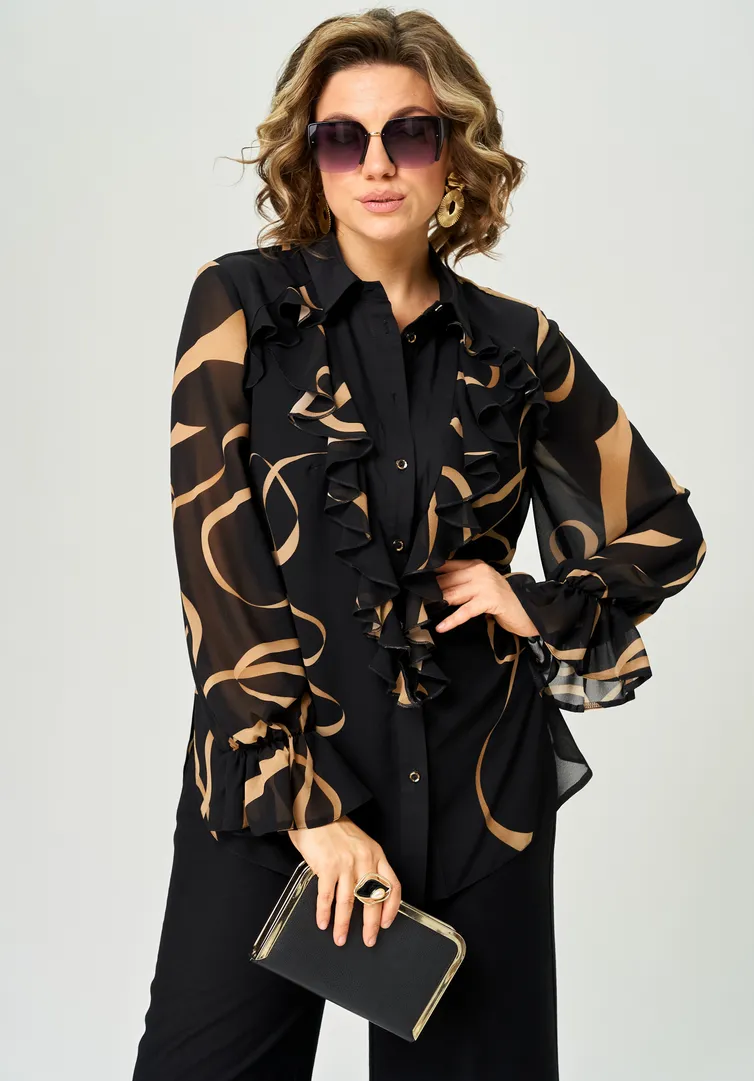 Blouse EVA GRANT #9019 print lenty