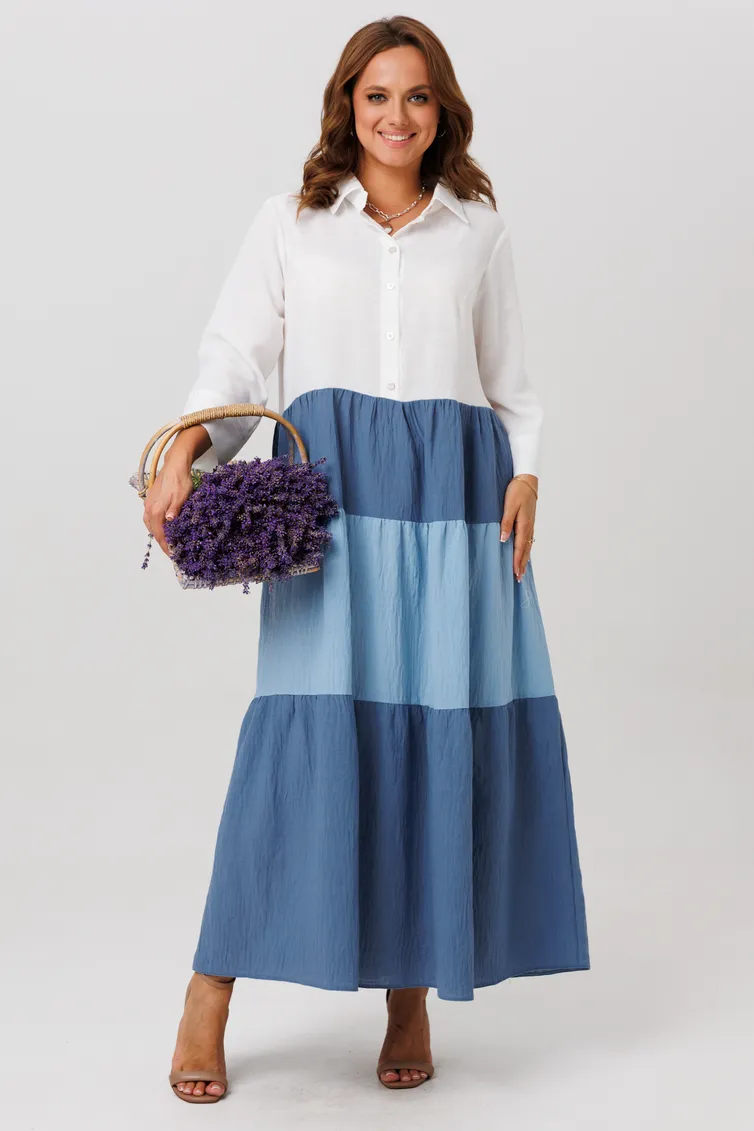 Dress Anastasia #1240.1 belyj/goluboj