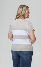 Джемпер Romgil РВ0516-ХМ4 льняной, белый, серебро