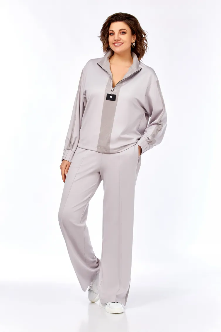 Suit Olga Style #S1001 svetlo-seryj