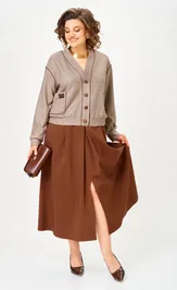 Suit Aira Style 24131 komplekt bezhevo-korichnevyj
