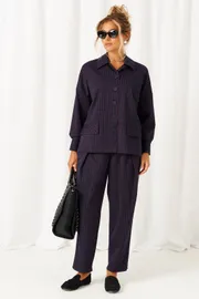 Suit Beautiful & Free #6485 temno-sinij v polosku