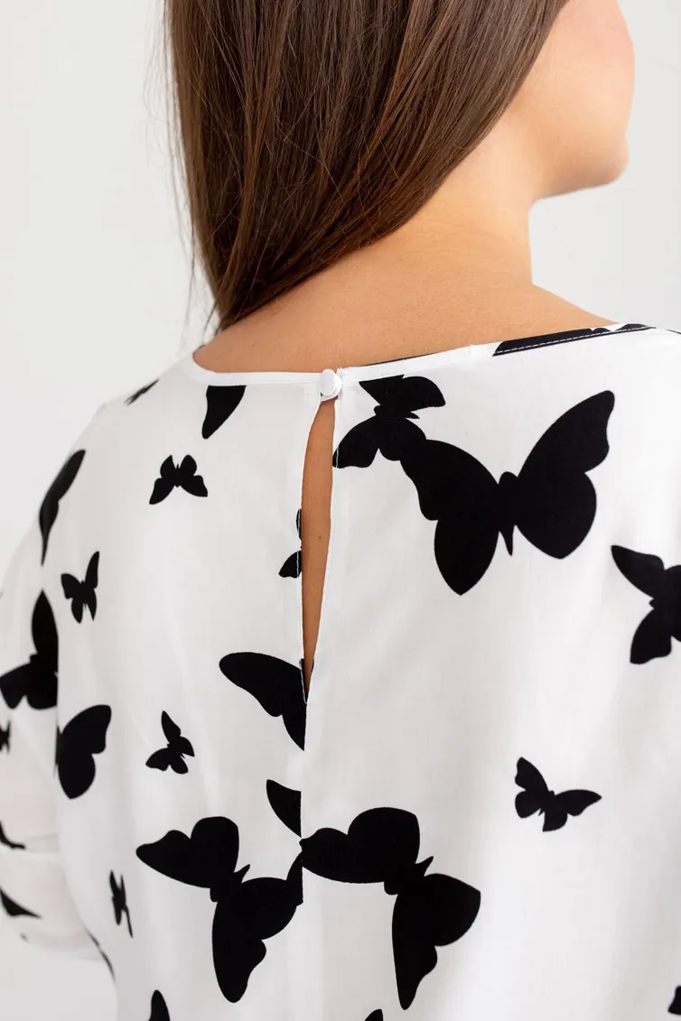 Blouse TOOK A LOOK & Angelika #TB-300 babochki na belom