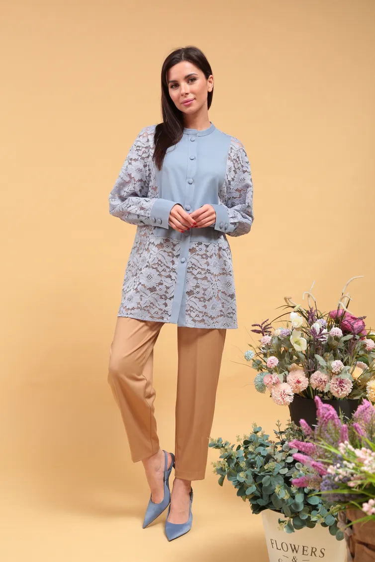 Bluzka SandyNA #130427 goluboj