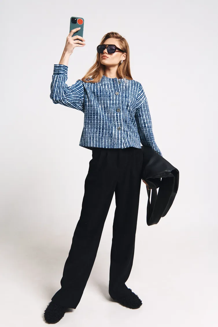 Sweter MilMil #1171 sinyaya poloska