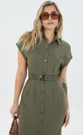 Sukienka LM M 0186 xaki