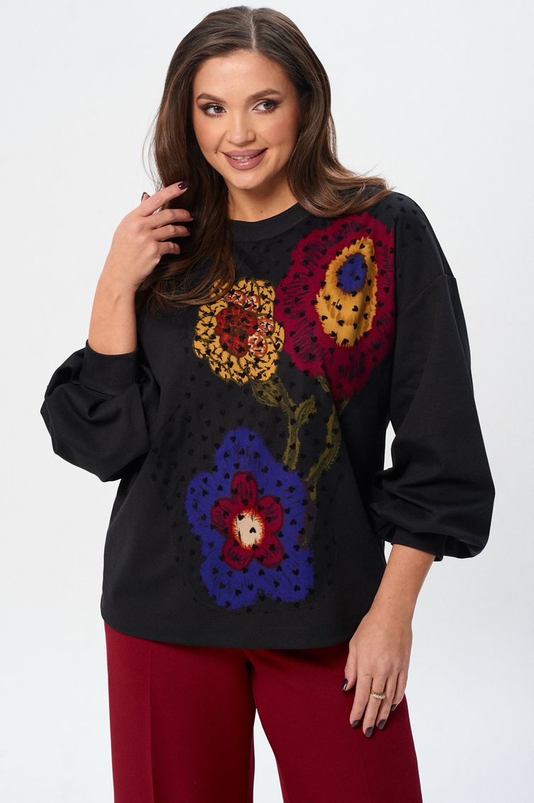 Джемпер GIZART арт. 15345 син бордо желт