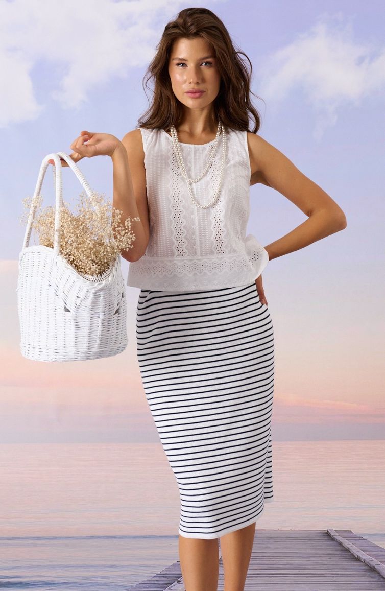 Spódnica Barbara Geratti #S8373BG sinij/belyj