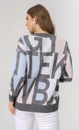 Джемпер BONADI BS18 серый-голубой