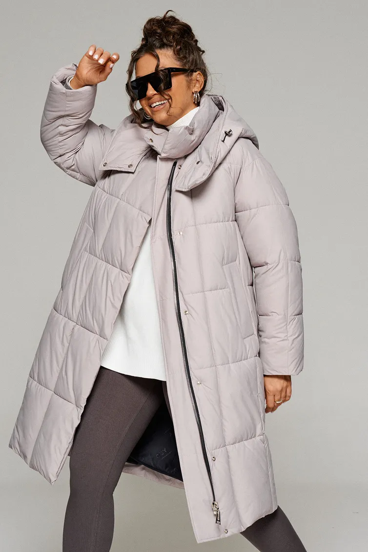 Coat Beautiful & Free #6247 sero-bezhevyj
