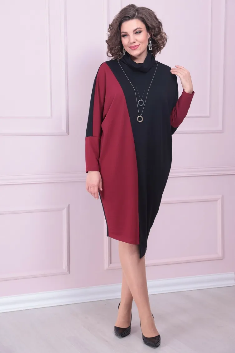 Sukienka Ladis Line #1519 vishnya+chernyj