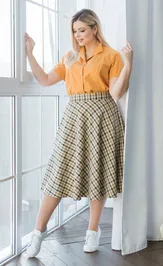 Юбка NOVITA 1324 цветная клетка