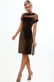 Платье DS Trend арт. П-4191-0513-01 (бархатное коктейльное с коротким рукавом)