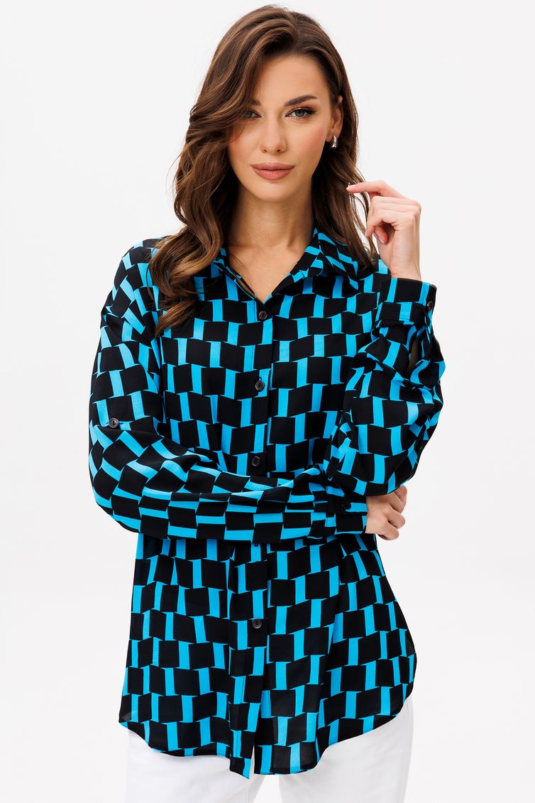 Blouse VIZAVI #735 cherno-goluboj