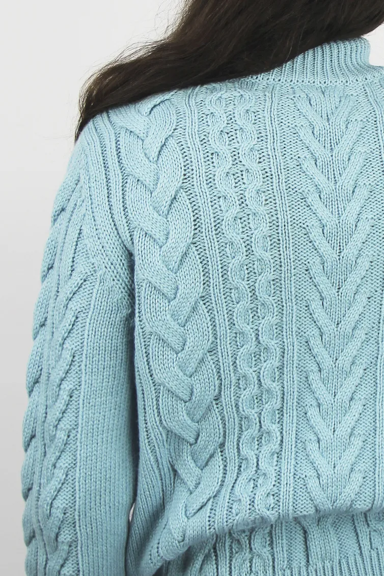 Sweter Polesie #S3695-22 2S5123-D43 bledno-goluboj 158