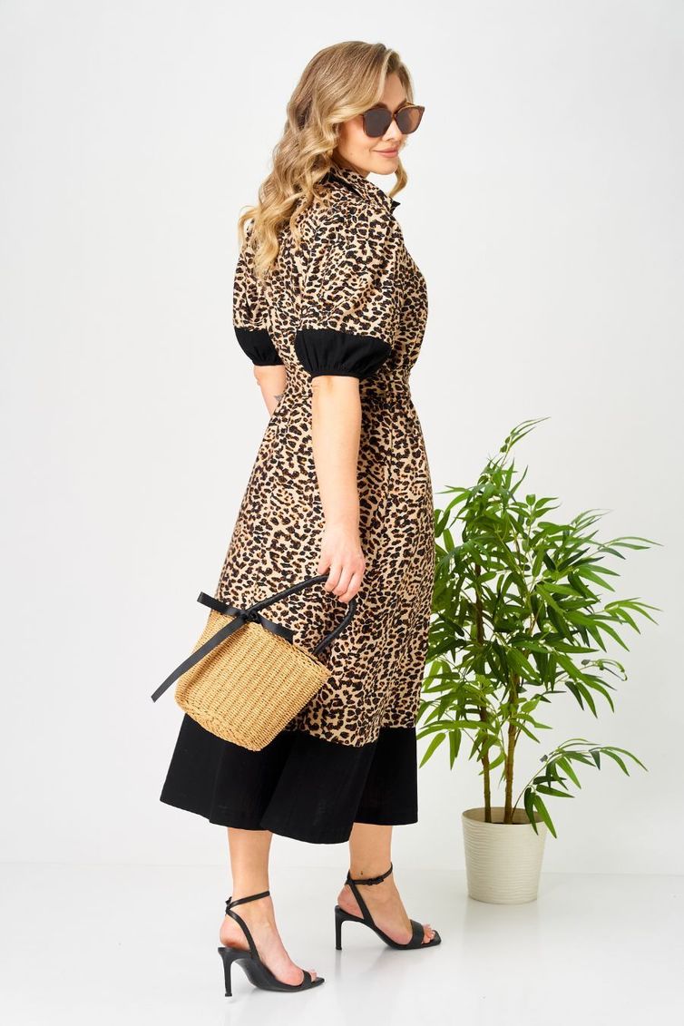 Платье Ava fashion арт. М-194 черный-бежевый