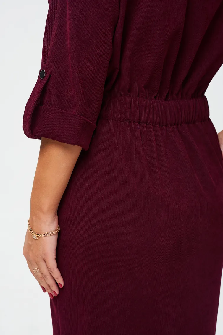 Sukienka VI ORO #VR-1145-4 marsala