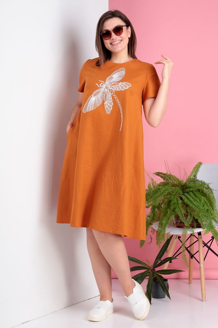 Dress Ivelta plus #1782 gorchica