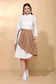 Garnitury damskie Vilena-fashion #716 molochnyj+bezhevyj