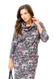 Sukienka Michel Chic #2145/1 serebro, bordo