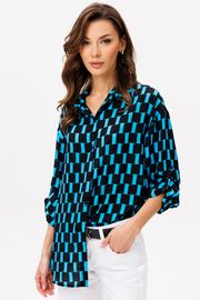 Blouse VIZAVI #735 cherno-goluboj