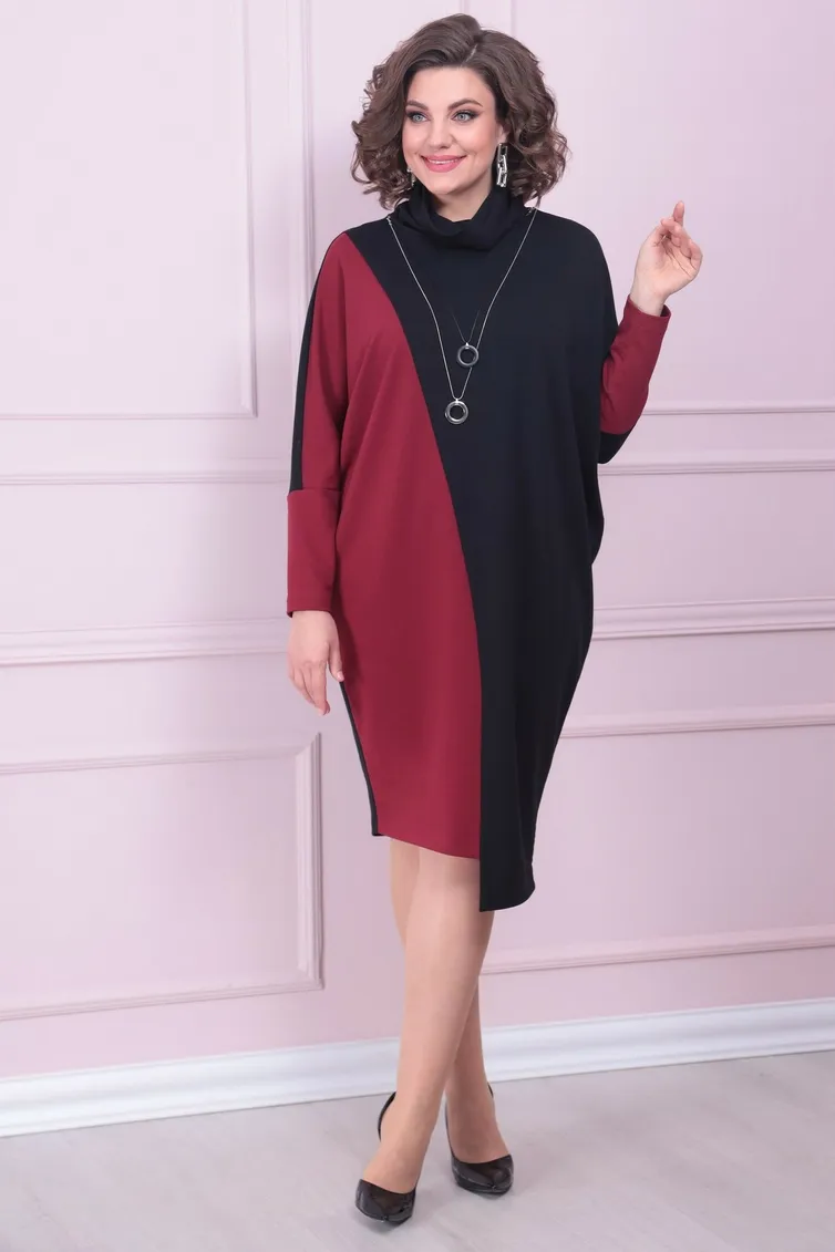 Sukienka Ladis Line #1519 vishnya+chernyj
