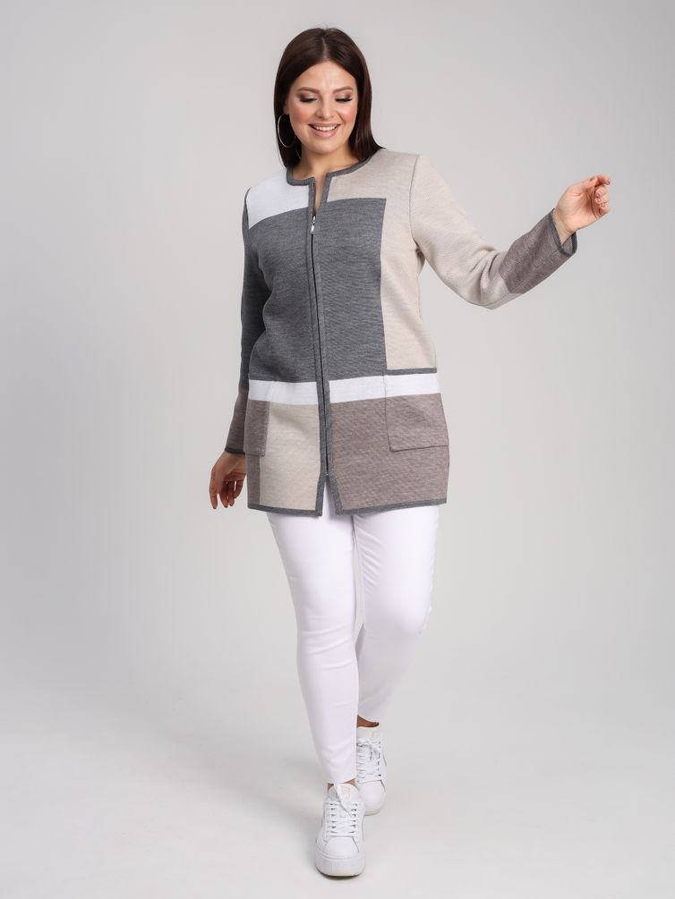 Кардиган BONADI арт. 1933 серый-капучино