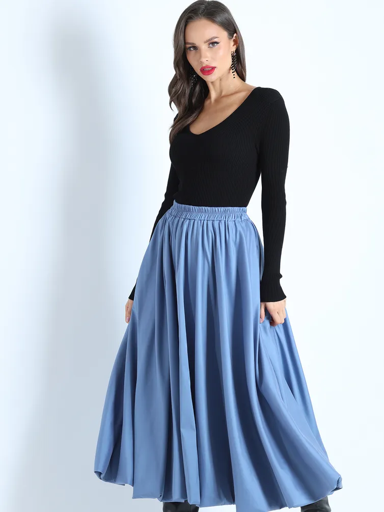 Spódnica DS Trend #Yu-0270 (Shirokie zhesty, blyu)