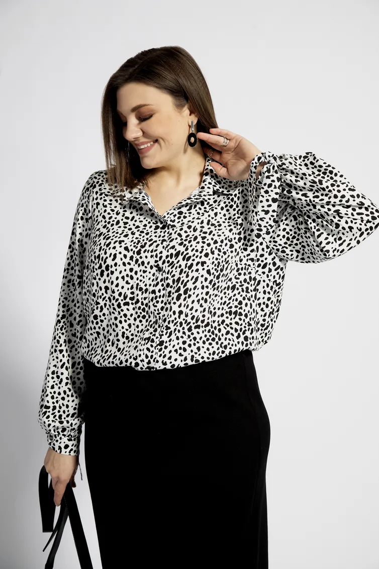 Блуза BegiModa арт. 4036 чёрно-белый