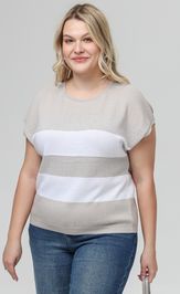 Джемпер Romgil РВ0516-ХМ4 льняной, белый, серебро