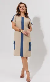 Платье Galean Style 967.1 беж+синий