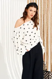 Blouse Elletto Life #13987 molochno-chernyj