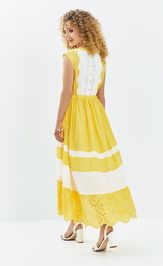 Платье Евромода 712 желтый-белый