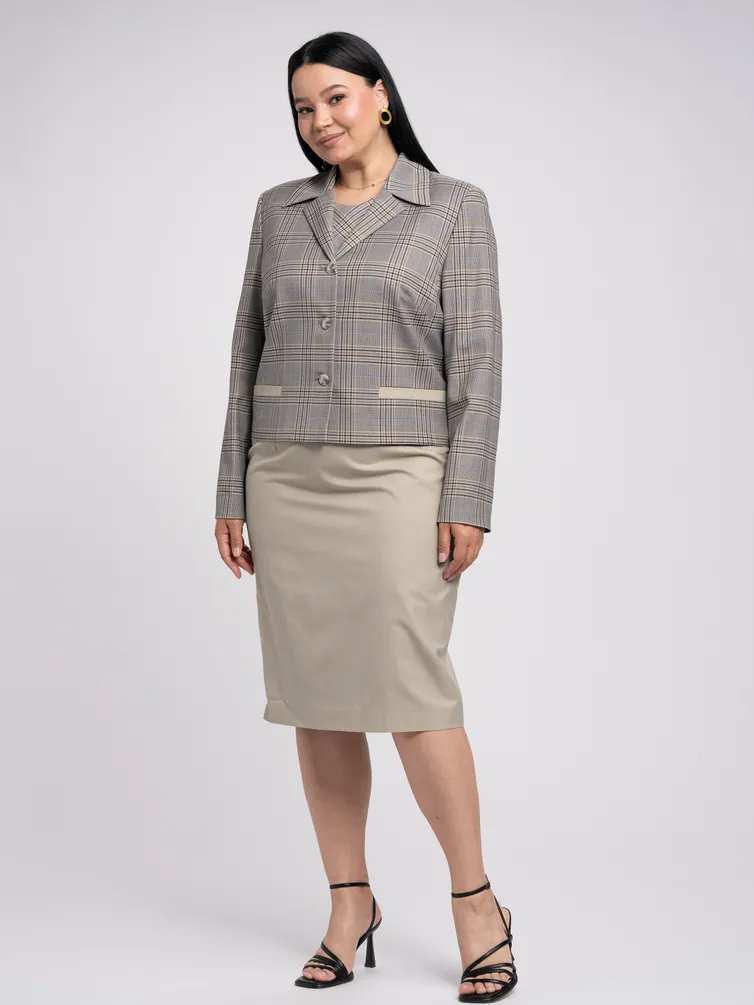 Żakiet FASHION CENTRE #Psh-3606/Bezhevaya kletka