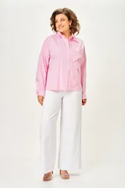 Bluzka Michel Chic #798 poloska rozovaya