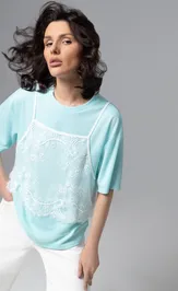 Футболка CHARUTTI Модный тандем (мятный 2 в 1)