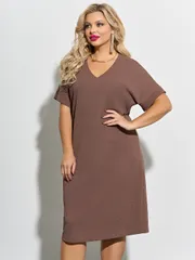 Sukienka DORA plus #0183-1 teplyj bezhevyj