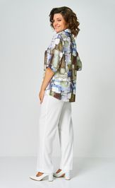 Блуза БелЭльСтиль 881-336 голубой дизайн