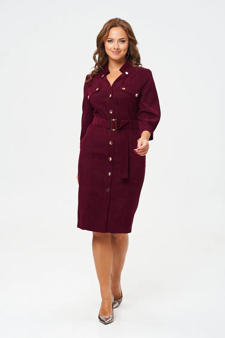 Sukienka VI ORO #VR-1144-4 marsala