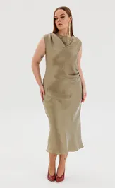 Sukienka Anastasia MAK 1317 xaki