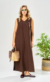 Платье Ava fashion М-210 коричневый