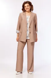 Suit Milora #1458 pesochnyj + pastelnye cvety